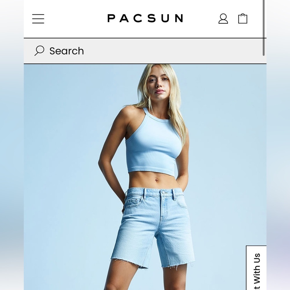 Pacsun longline jean shorts